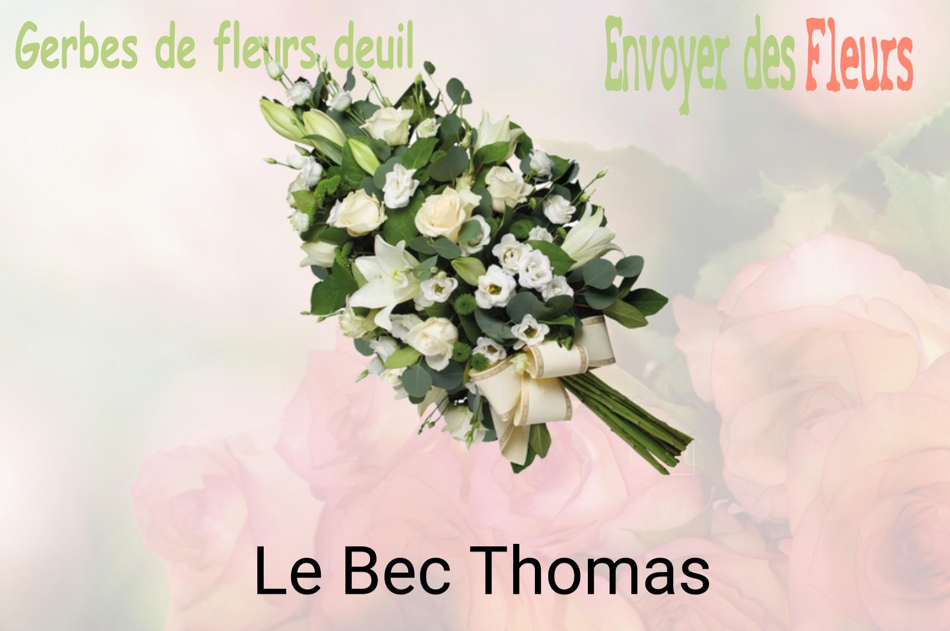 Gerbe de fleurs de deuil livrée à Le Bec-Thomas